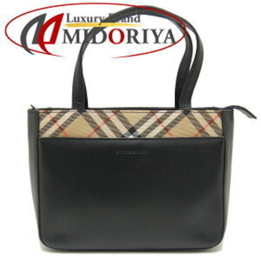 Burberry handbag black leather canvas Nova check - Picture 1 of 9